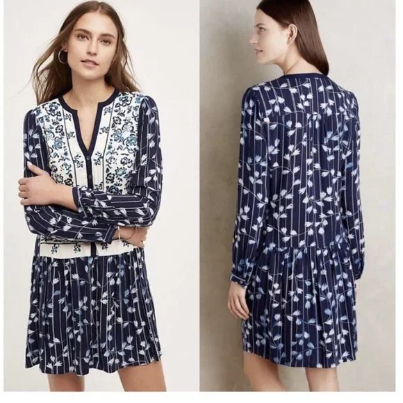 Anthropologie | Dresses | Anthropologie Tiny Semele Embroidered Shirt Dress  Sz Xs | Poshmark
